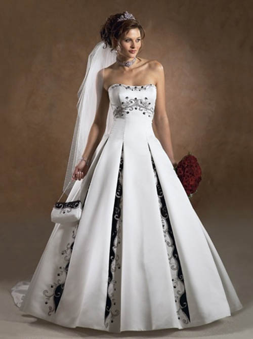 a-line strapless wedding dress